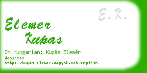 elemer kupas business card