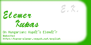 elemer kupas business card